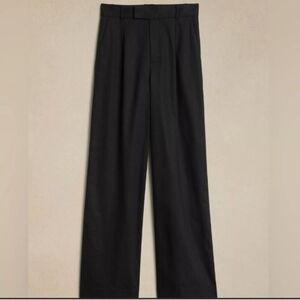 NWT Banana Republic Factory Black High-Rise Linen Blend Wide Leg Pant - Size 6